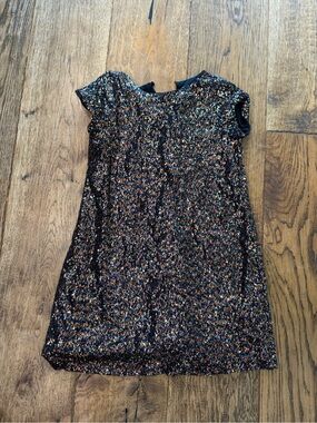 Cat & Jack Black Multi Color Sequins Girls Dress